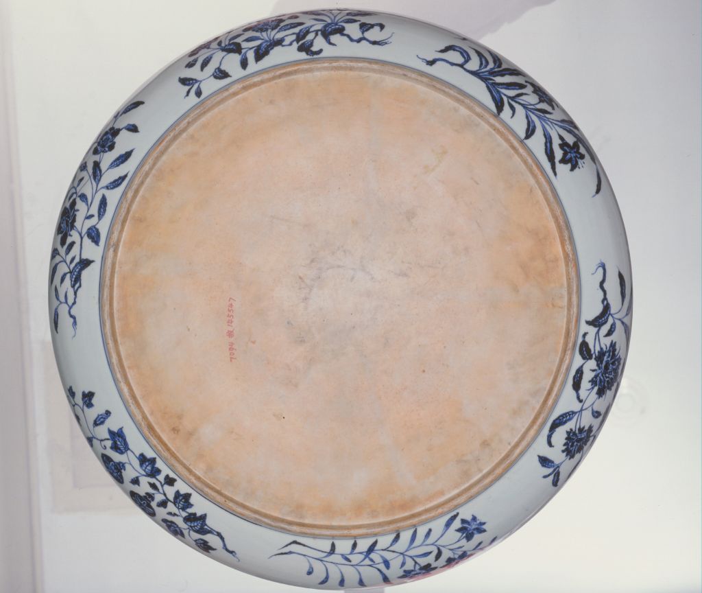 图片[3]-Blue-and-white flower pattern plate-China Archive